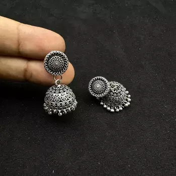 Indian silver jewelry set of long necklace set, ethnic jewelry, temple jewelry, indian jewelry necklace set 5