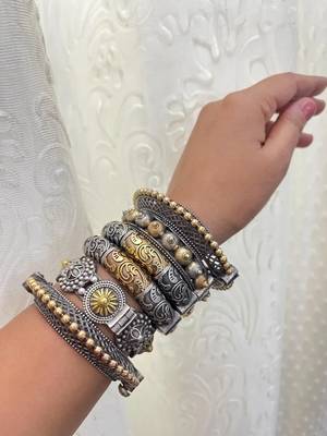 Silver gold indian bangle kada set of 6 openable bracelet hand kada dual tone jewelry 1