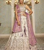 Purple Viscos   Sequins work Semi-Stitched Lehenga choli & Dupatta