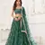 Dark Green Heavy Embroidery Net Semi Stitch A Line Lehenga With Blouse