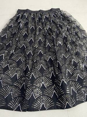 BLack Heavy Embroidery Net Semi Stitch A Line Lehenga With Blouse 3