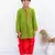 Twisha boys full sleeve kurta & dhoti pant set- green & red