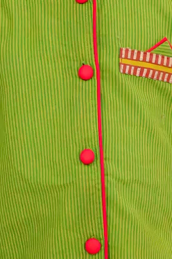 Twisha boys full sleeve kurta & dhoti pant set- green & red