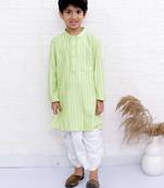 Twisha boys full sleeve kurta & dhoti pant set - yellow & off white