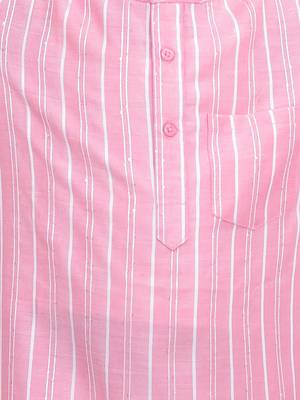 Twisha boys full sleeve kurta & dhoti pant set- baby pink & off white 5