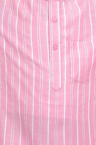 Twisha boys full sleeve kurta & dhoti pant set- baby pink & off white