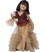 Twisha halter frilled top with  layered ghaghra-maroon and beige