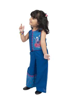 Twisha round neck sleeveless top with palazzo-blue 3
