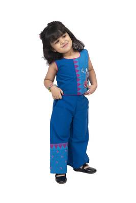Twisha round neck sleeveless top with palazzo-blue 4