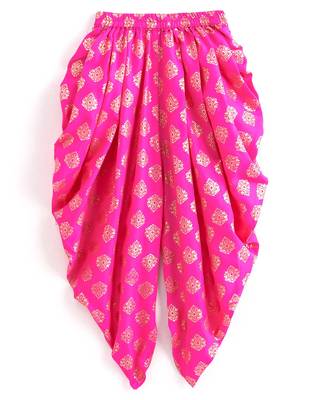 Twisha girls cold shoulder top & printed dhoti pants - blue & pink 4
