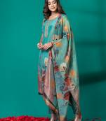 Ruh women's traditional silk blend kurti pant with dupatta