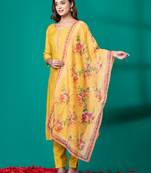 Ruh women's traditional silk blend kurti pant with dupatta