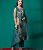 Ruh women's traditional silk blend kurti pant with dupatta