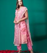 Ruh women's traditional silk blend kurti pant with dupatta