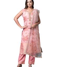 Ruh women's traditional silk blend kurti pant with dupatta