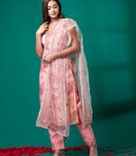 Ruh women's traditional silk blend kurti pant with dupatta