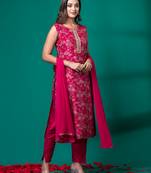 Ruh women's traditional silk blend kurti pant with dupatta