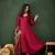 Maroon plain viscose rayon round neck kurta sets