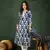 Navy blue printed cotton round neck kurta sets