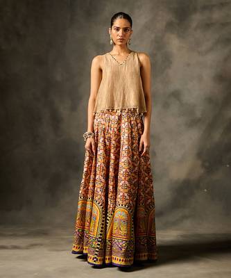 Tala lehenga set - beige 1