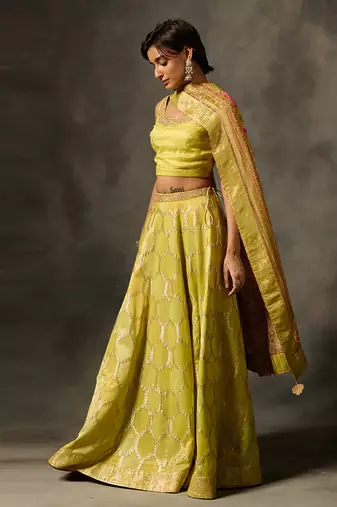 Laya lehenga set with dupatta - green