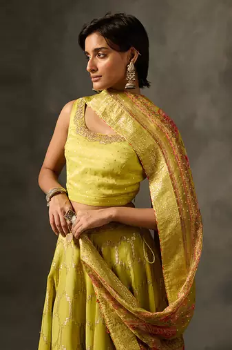 Laya lehenga set with dupatta - green