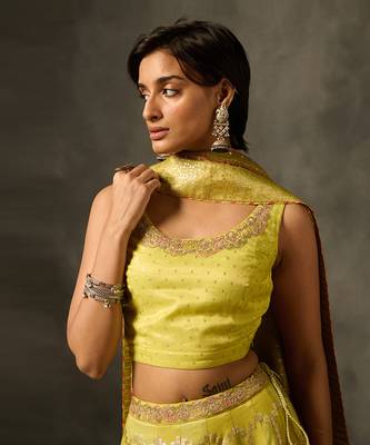 Laya lehenga set with dupatta - green 4