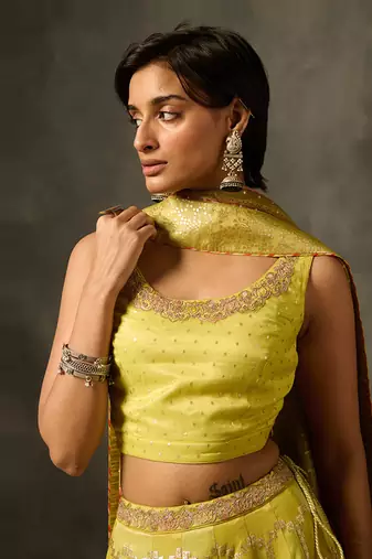 Laya lehenga set with dupatta - green