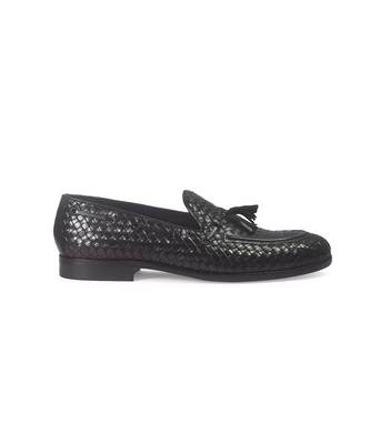 Woven leather tassel slipons 4
