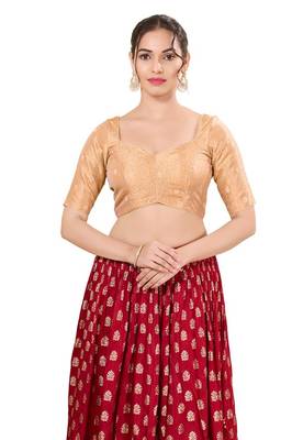 Copper Padded Tissue Sweatheart Neck Blouse 1