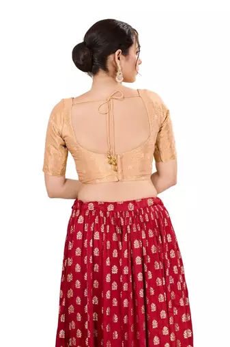 Copper Padded Tissue Sweatheart Neck Blouse