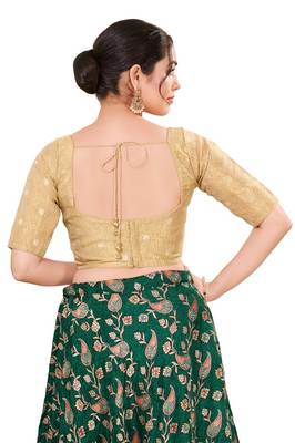 Gold Padded Tissue Sweatheart Neck Blouse 2
