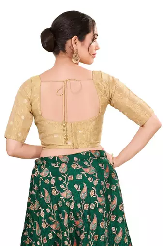 Gold Padded Tissue Sweatheart Neck Blouse