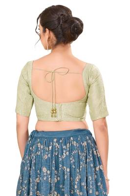 Light Gold Padded Tissue Sweatheart Neck Blouse 1