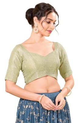 Light Gold Padded Tissue Sweatheart Neck Blouse 2