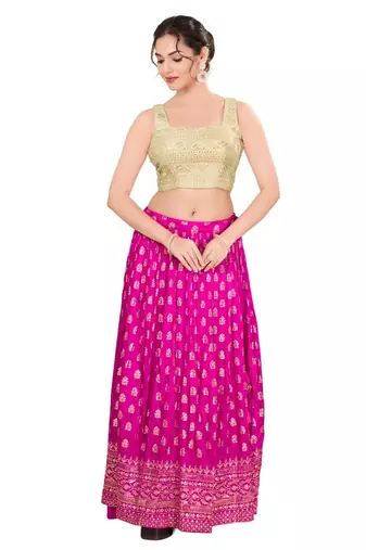 Gold Padded Jain Silk Square Neck Blouse