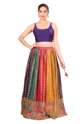Dark Brinjal Padded Brocade Square Neck Blouse