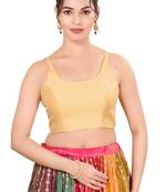 Gold Padded Brocade Square Neck Blouse