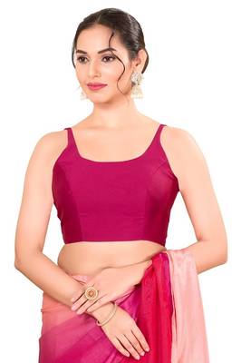 South Pink Padded Brocade Square Neck Blouse 1