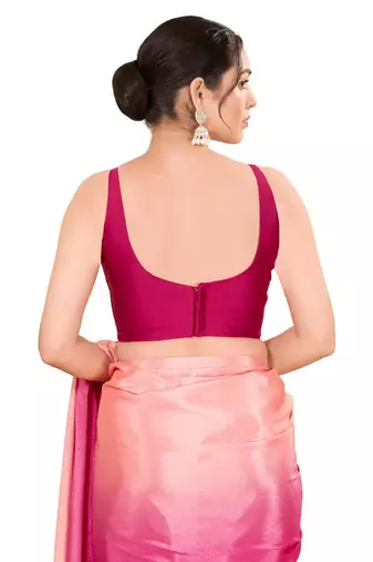 South Pink Padded Brocade Square Neck Blouse