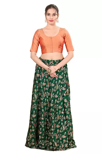 Rose Gold Padded Brocade Round Neck Blouse