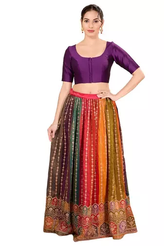 Wine Padded Brocade Round Neck Blouse
