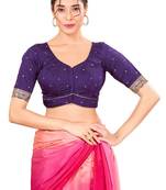 Dark Brinjal Padded Silk Sweatheart Neck Blouse