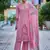 pink muslin embroidered dress material