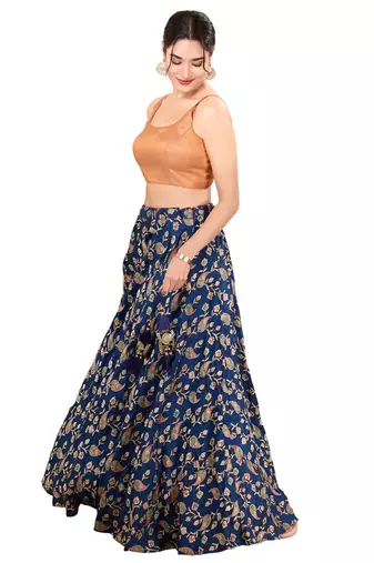 Rose Gold Padded Jain Silk Square Neck Blouse
