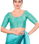 Light Blue Padded Tissue Round Neck Blouse