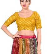 Yellow Padded Tissue Round Neck Blouse