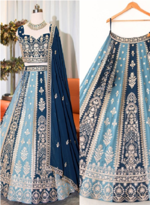Blue Reception Lehenga Choli for Women 1