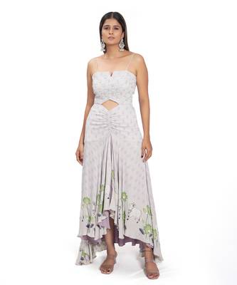 Lilac embroidered gown 1