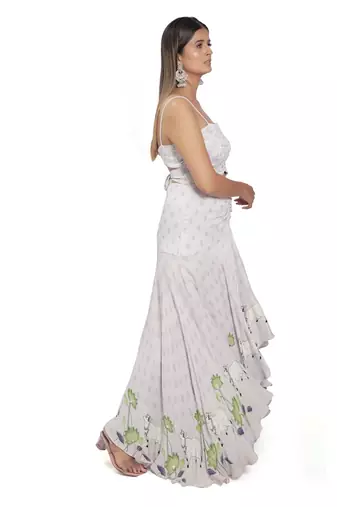 Lilac embroidered gown